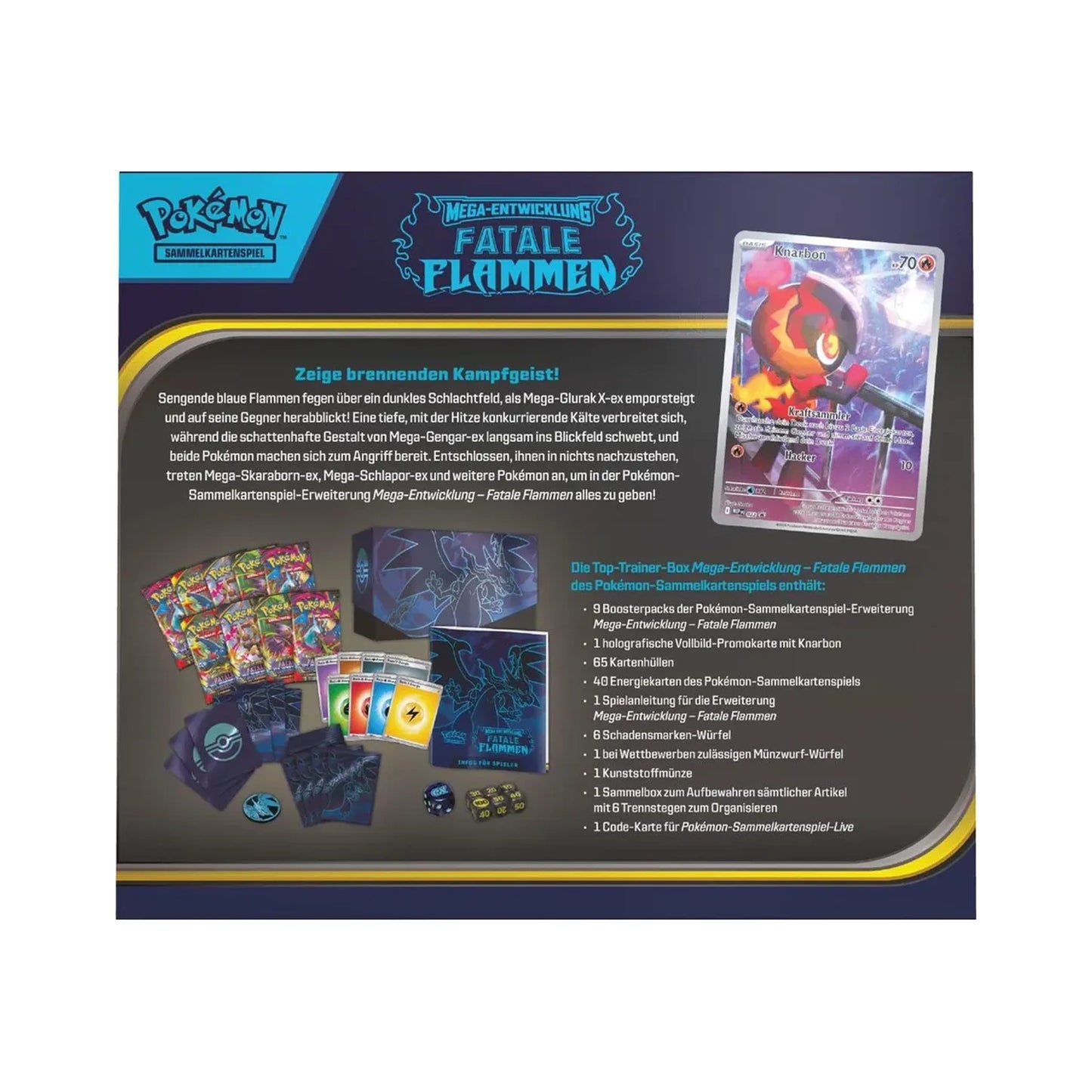 Pokémon Fatale Flammen ME02 Top-Trainer-Box DE